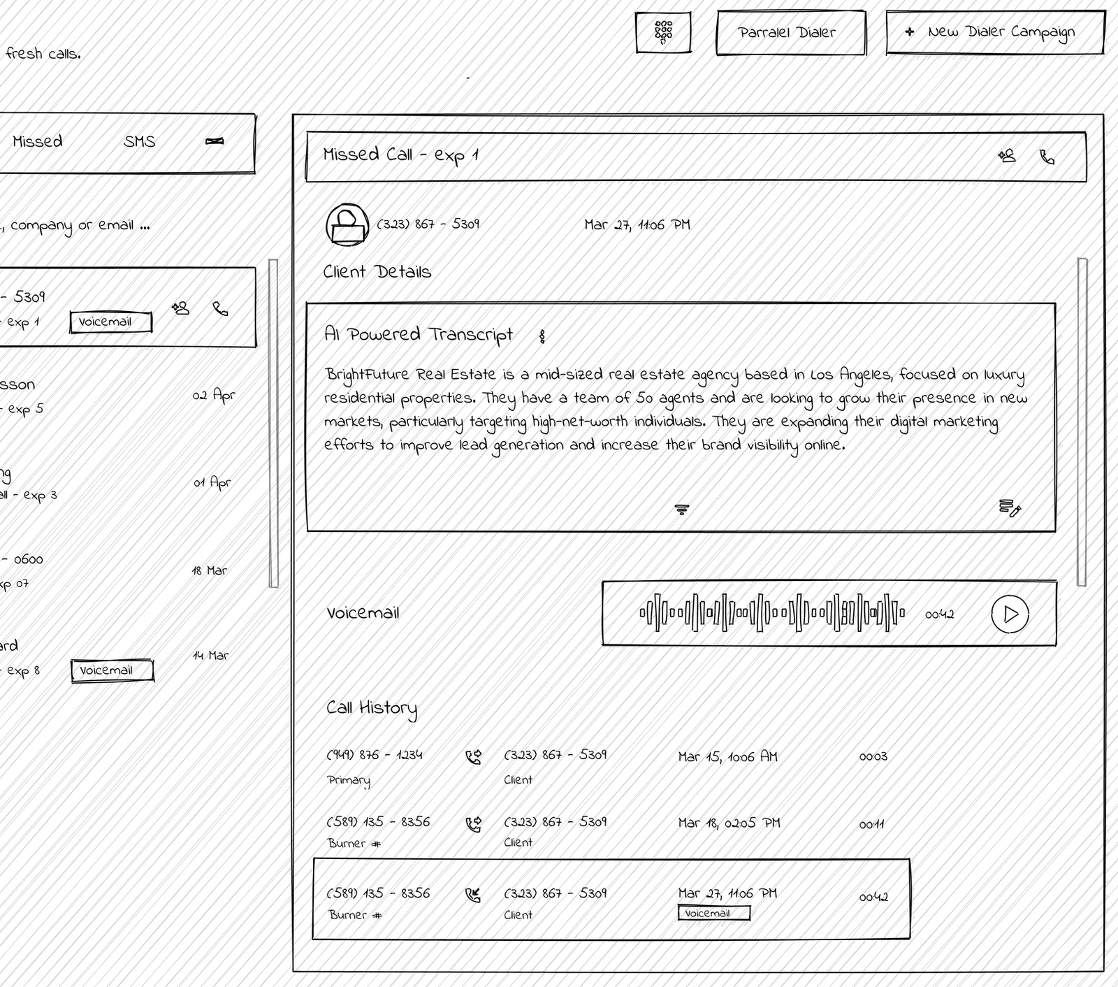 Product design wireframes