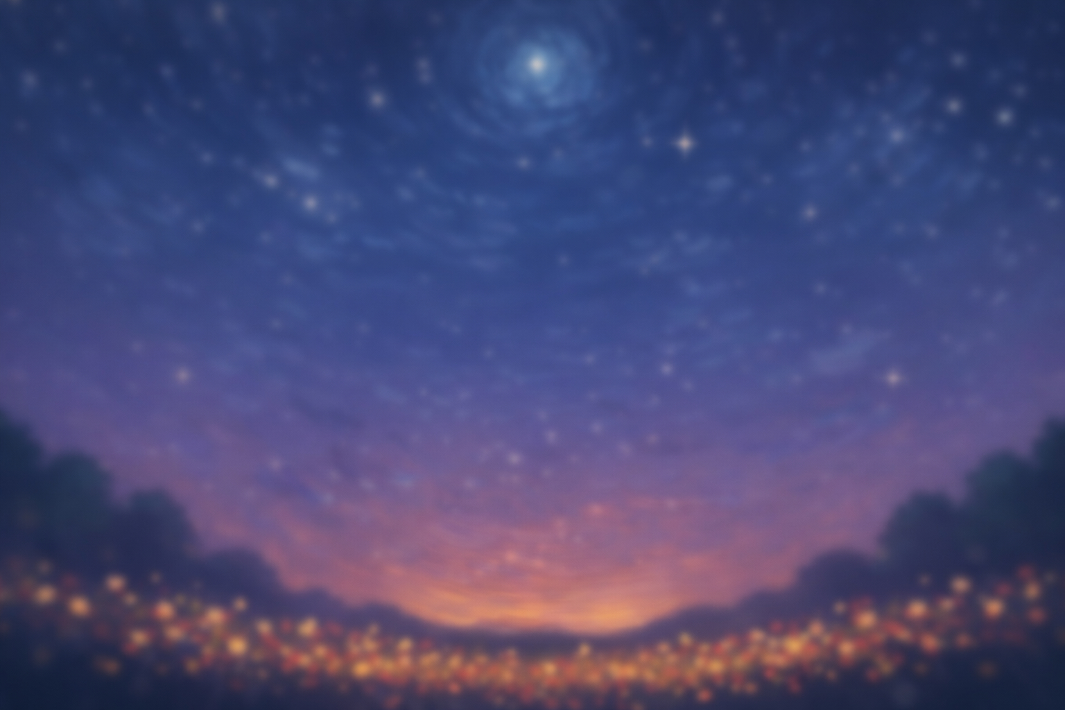blurred twilight sky and city lights for Lucky Day Labs